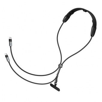 Дата-кабель Hoco U145  Type-C to Type-C (100W,1,4 m + массажер для шеи) цвет:Чёрный