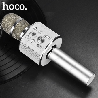 Микрофон беспроводной с колонкой Hoco BK3 цвет: серебряный