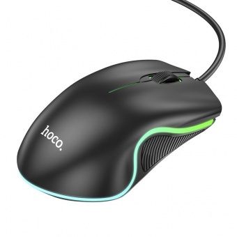 Мышь игровая проводная Hoco GM19 (2кн+кол/кн, 1.4 м) цвет: черный