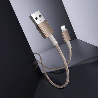 Дата-кабель Hoco X119 Lightning (нейлон 1м., 2.4A) цвет: золото