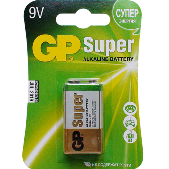 Батарейки алкалиновые GP Super 6LF22/1BP Крона