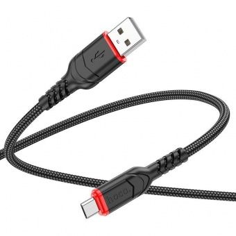 Дата-кабель Hoco X59 Micro (3 м, 2.4 A,нейлон) цвет: черный