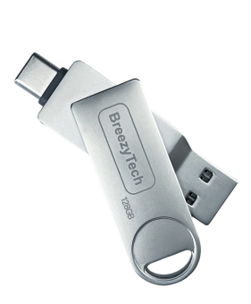 USB флэш-диск BreezyTech OTG120 (128GB) 3.0 цвет: металлик