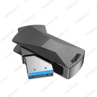 USB флэш накопитель HOCO 64Gb UD5 USB3.0 корпус металл, цвет: серый