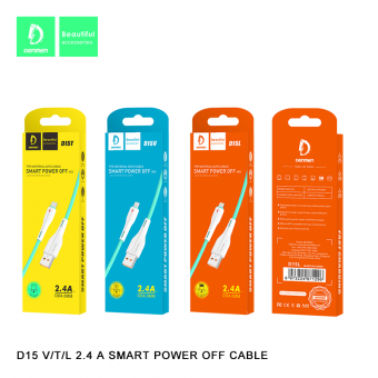 Дата-кабель Denmen D15V Micro (с индикатором зарядки 1м, 2.4A)