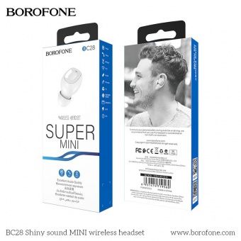 Bluetooth-гарнитура BOROFONE BC28 цвет: белый