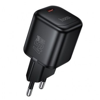 Сетевое зарядное устройство Hoco N84 Gan (PD45W)  цвет: черный