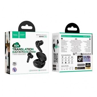 Беспроводные наушники Hoco EQ100 TWS c ИИ переводчиком цвет: черный