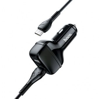 Автомобильное ЗУ Hoco Z36 +Micro кабель  (2USB: 2.4A) цвет: черный