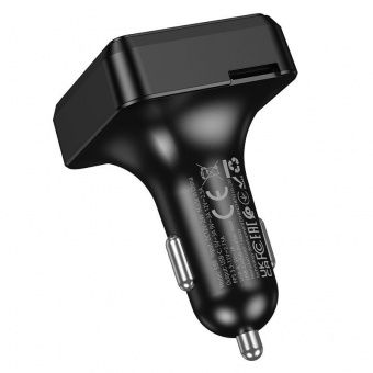 FM-модулятор с автомобильным ЗУ Hoco E89 (PD45W+QC3.0) цвет: черный