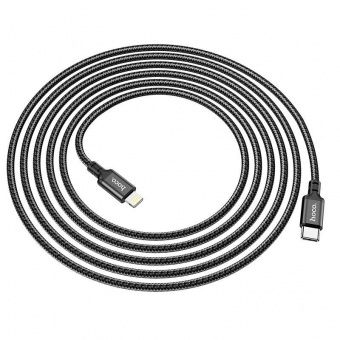 Дата-кабель Hoco X14 Type-C to Lightning  (PD 20 W,нейлон, 2,0 м., 3 A) цвет: черный