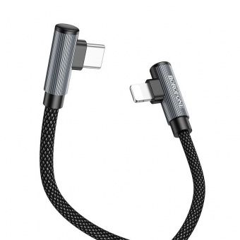 Дата-кабель Borofone BU50 Type-C-IP (2-х угловой штекер,1 м) цвет: металлик