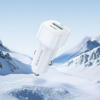 Автомобильное ЗУ Borofone BZ34B (QC3.0 +PD38W) цвет: белый