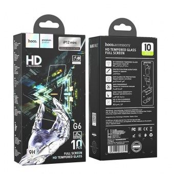 Cтекло защитное HOCO G6 HD набор 10 штук для iPhone 12/12Pro цвет: прозрачный