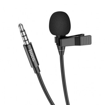 Микрофон Hoco L14 Jack 3.5 на клипсе длина 2 м. цвет: черный