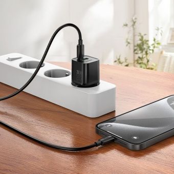 Сетевое зарядное устройство Hoco N65 (QC3.0 +PD20W)  цвет: черный