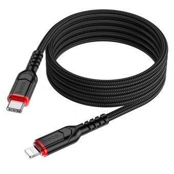 Дата-кабель Hoco X59 Type-C-Lightning (1 м, 2.4 A,нейлон) цвет: черный