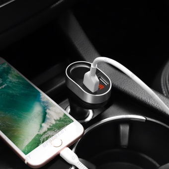 Автомобильное ЗУ Hoco Z29  (2USB: 3.5A, дисплей, прикуриватель)