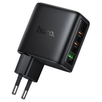 Сетевое зарядное устройство Hoco N79 (PD65W(2C1A + дисплей)  цвет: черный  