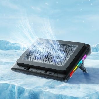 Настольная подставка для ноутбука Hoco GA7 охлаждающая, RGB цвет: черный 