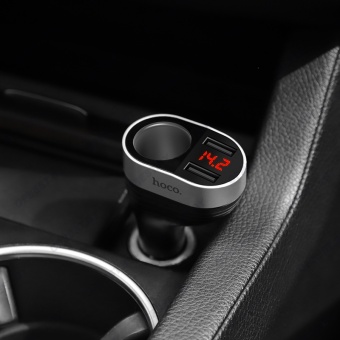 Автомобильное ЗУ Hoco Z29  (2USB: 3.5A, дисплей, прикуриватель)