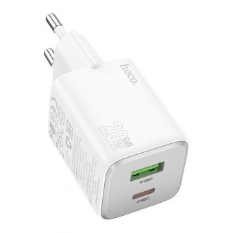Сетевое зарядное устройство Hoco N41 (USB QC3.0 +PD20W Type-C) цвет: белый