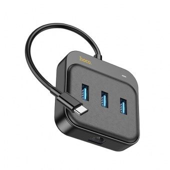 Адаптер Hoco HB35  4 в 1 (Type-C в USB3.0*3+RJ45) 1.2m