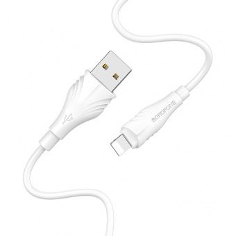 Дата-кабель BOROFONE BX18 Lightning (3м., 1,6A), цвет: белый