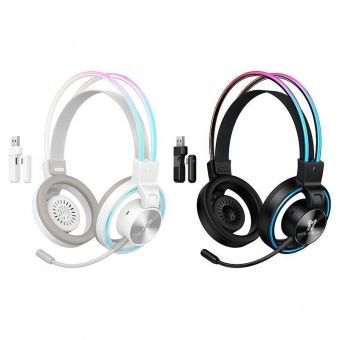 Наушники Hoco W124 беспроводные игровые (4 режима работы) цвет: черный